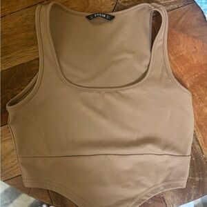 SHEIN Camel Sleeveless crop top